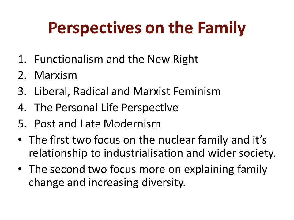 A-level Sociology Families And Households: Course Summary, Schemes Of ...